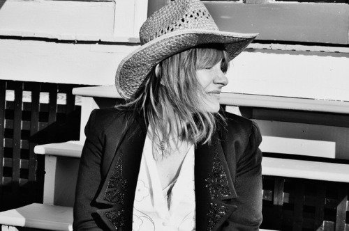 B&W photo, back cover, The Heart, Regardless, 2017, Mary Battiata & Little Pink. (Photo, Philip Stevenson)